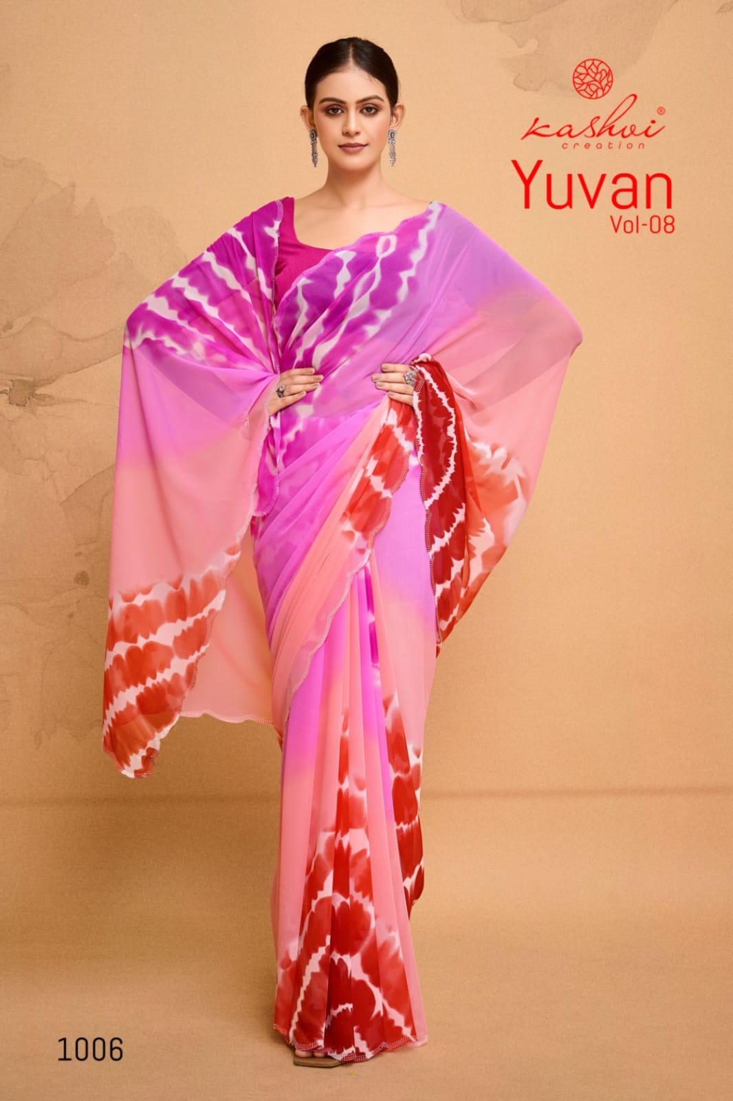 Yuvan Vol 7 By Kashvi Laheriya Printed Georgette Sarees Wholesale Shop In Surat
